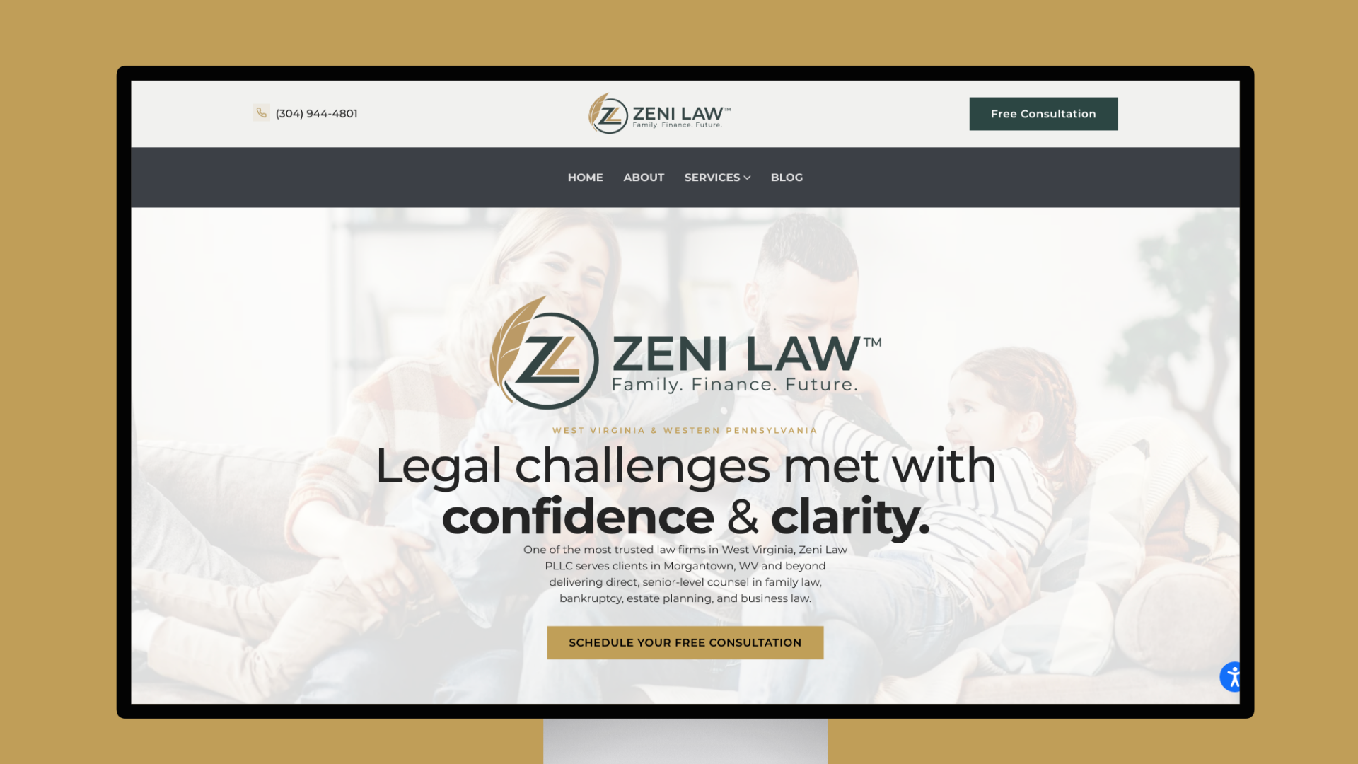 Zeni Law website screenshot